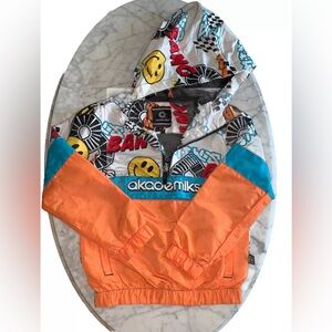 Akademiks Zip Up Jacket Hoody Urban Youth Boys Size 6 Graffiti Streetwear   K240